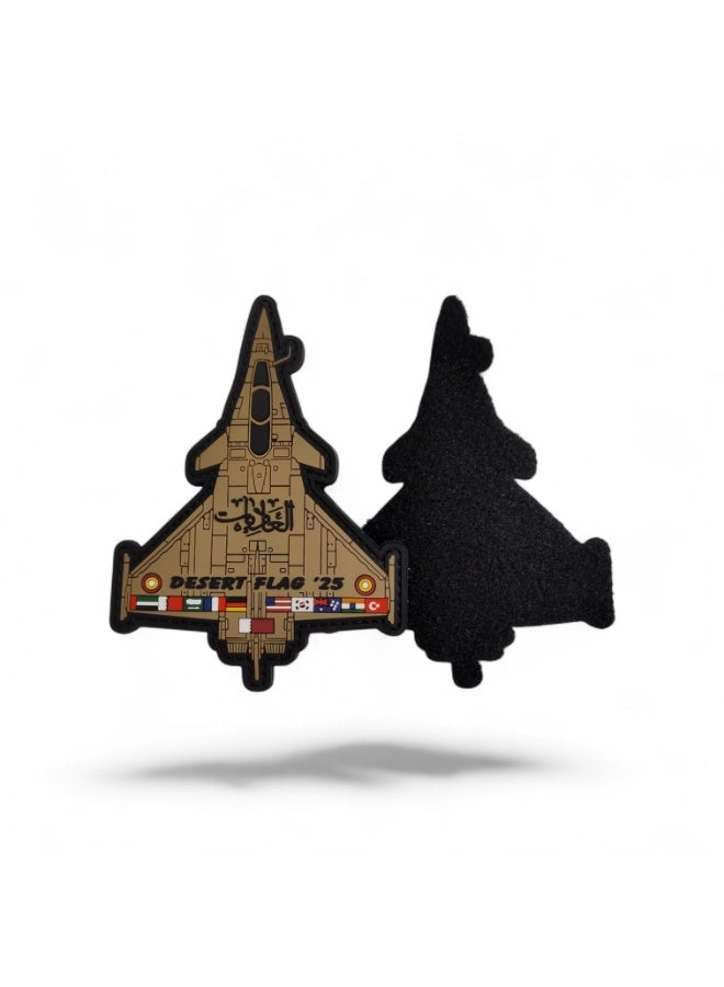 Fighter Gifts Desert flag 25 Rafale Qatar  brown PVC patch with flags - Image 1