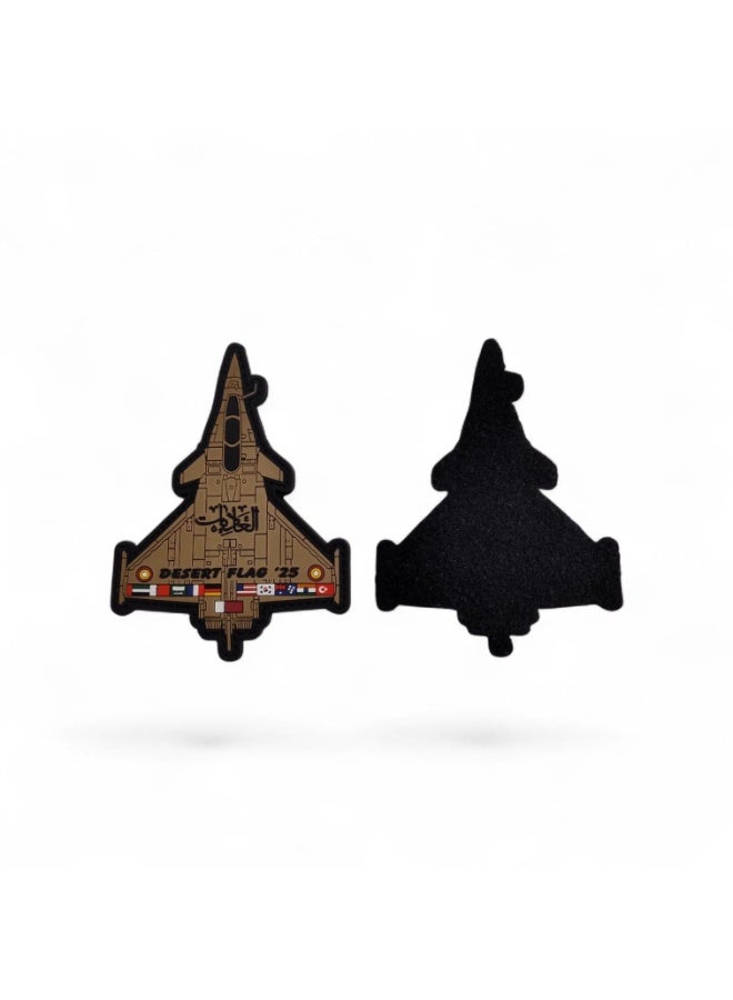 Fighter Gifts Desert flag 25 Rafale Qatar  brown PVC patch with flags - Image 2