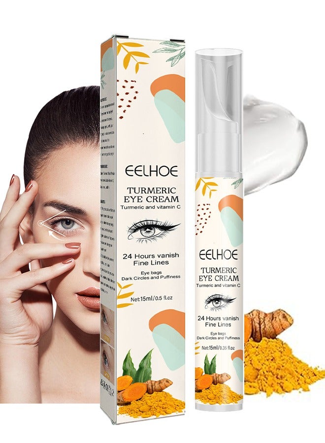 EELHOE Turmeric Eye Cream-24 Hours Vanish Fine Lines，Eye Bags,Dark Circles And Puffiness - Image 1