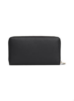 TOMMY HILFIGER Women's Th Monogram Zip-Around Wallet, Black - Recycled Polyester  - Image 2