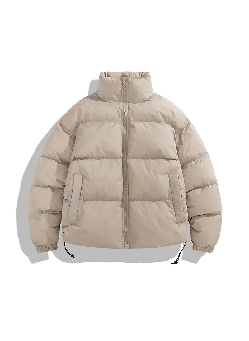 Generic - 2024 Mens Autumn Winter Warm Cotton-Padded Loose Fit Stand Collar Casual Cotton Coat Versatile Puffer Jacket For Casual Scenes brown - Image 1