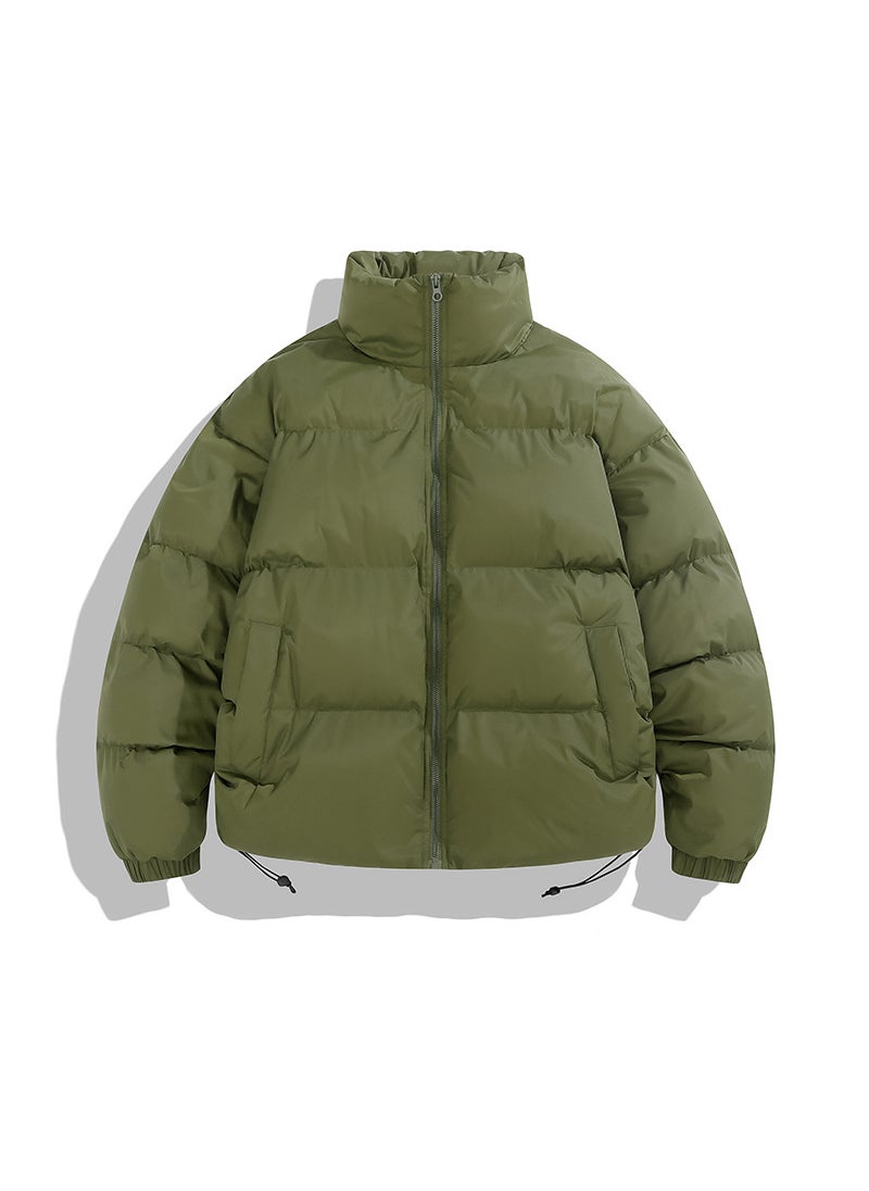 Generic - 2024 Mens Autumn Winter Warm Cotton-Padded Loose Fit Stand Collar Casual Cotton Coat Versatile Puffer Jacket For Casual Scenes brown - Image 1