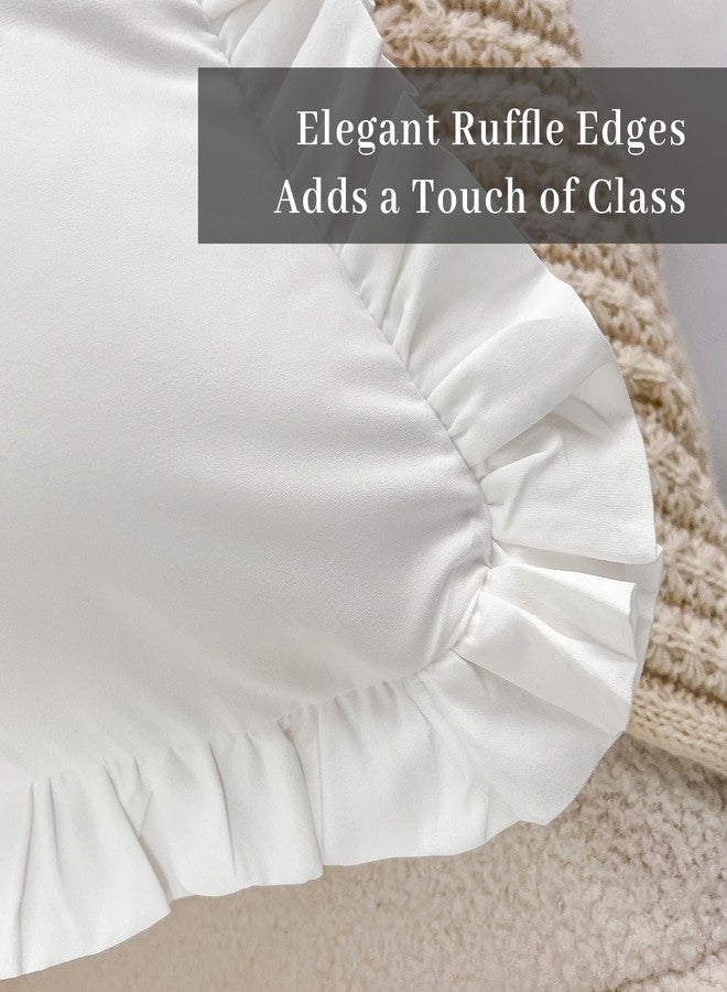 Dekeyoo أغطية وسائد أوروبية من ديكييو، مقاس 26×26 بوصة، طقم من قطعتين، مصنوعة من ألياف دقيقة ناعمة 100%، غطاء وسادة أبيض بإغلاق ظرفي. - Image 3