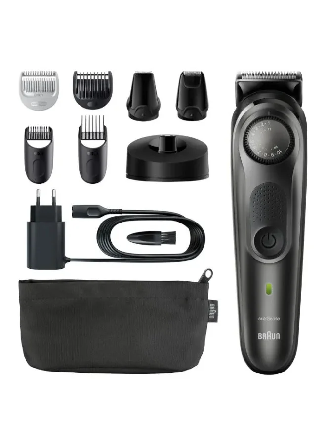 BRAUN Rechargeable Beard And Hair Trimmer With Precision Dial 7 Attachments BT 7350 Black