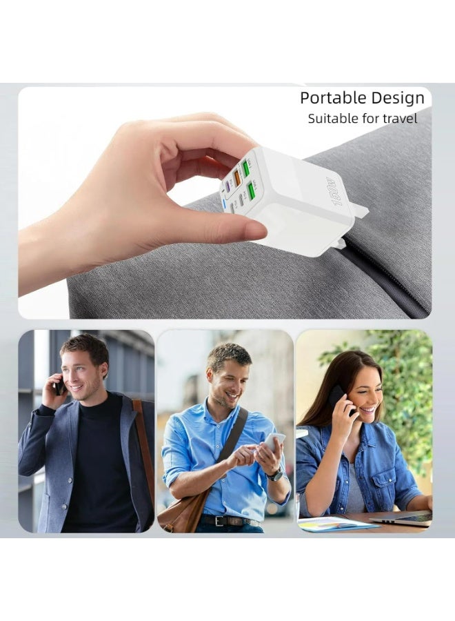 USB C Plug Fast Charging, 150W Fast Charger Plug, 6-Port Charger (3PD Type C port+3QC USB A port), UK wall charger charging plug, compatible with iPhone 11/12/13/14/15 series/XS/XR/SE/8/iPad  - Image 5