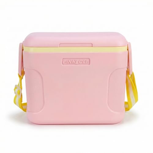 Pinnacle Passion 8L Chiller Ice Box |Fits 12 Cans |Holds Ice Upto 36 hrs| Adjustable Straps, Lid-Lock & Drink Holder| Portable Insulated Ice Cooler Box for Picnic, Car Travelling, Parties (Pink) - Image 1