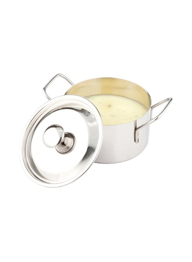 Restaurantware 16 Ounce Large Casserole Dish With Lid, 1 Break-Resistant Individual Casserole Dish - Built-In Handles, Durable, Stainless Steel Casserole Soup Pot, Cook And Serve Individual Portions,  - Image 2