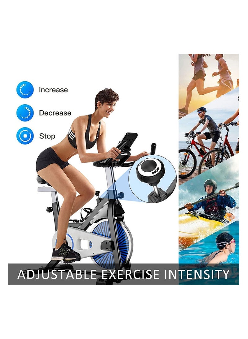 Generic Exercise Bike Indoor Cycling Bike Stationary Cycle Bike with Heart Rate Sensor & Comfortable Seat Cushion, Quiet Fitness Bike for Home Cardio Workout  - Image 2