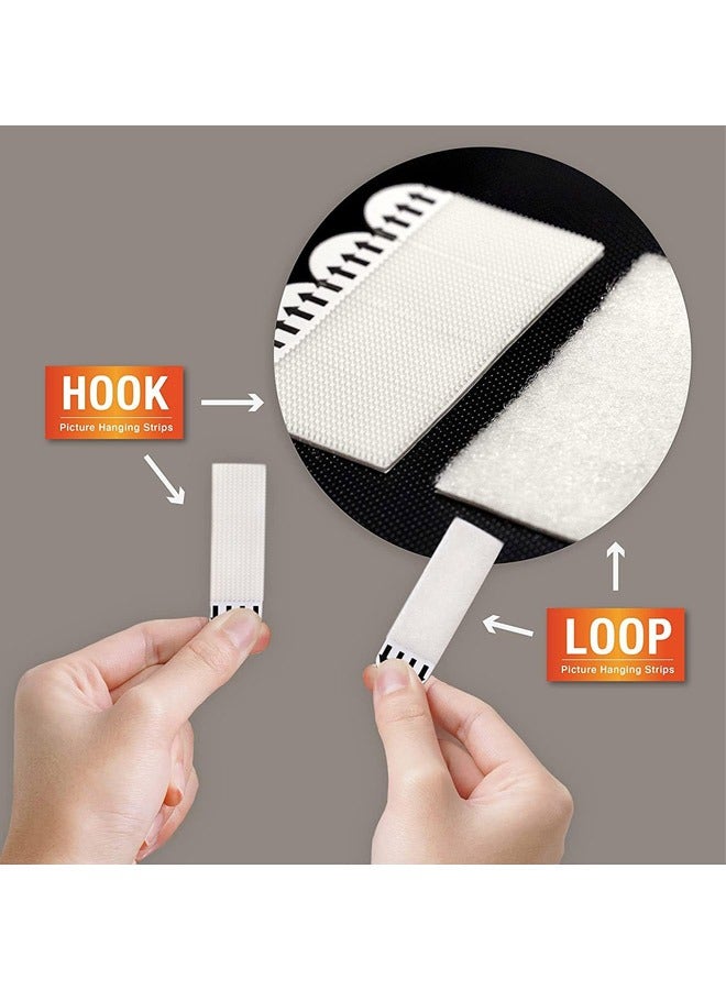 Generic Large Picture Hanging Strips Heavy Duty, 24 Pairs, Wall Adhesive Picture Hooks, Nailless Picture Hanging, Damageless Nailless Adhesive Poster Strips, Suitable for Frame Hanging Mounting Strips  - Image 2