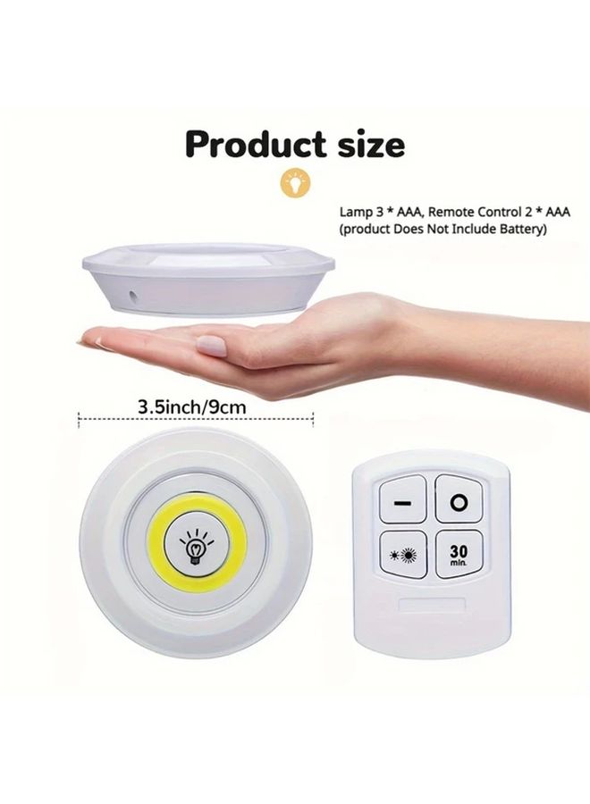 6 Dimmable LED Under Cabinet Lights With Remote Control 6500K White COB Night Lighting For Kitchen Closet Wardrobe - Image 3