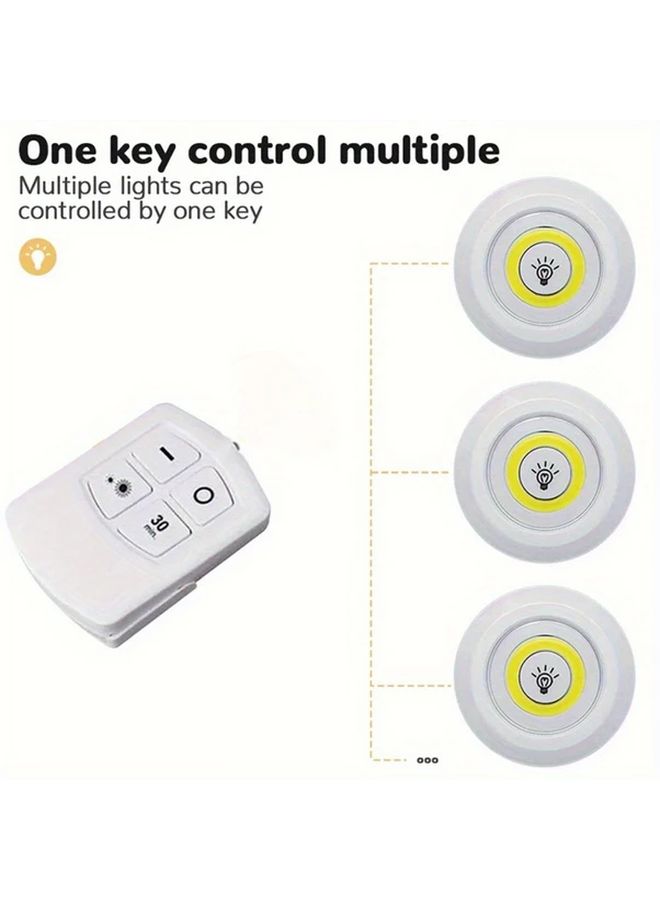6 Dimmable LED Under Cabinet Lights With Remote Control 6500K White COB Night Lighting For Kitchen Closet Wardrobe - Image 5