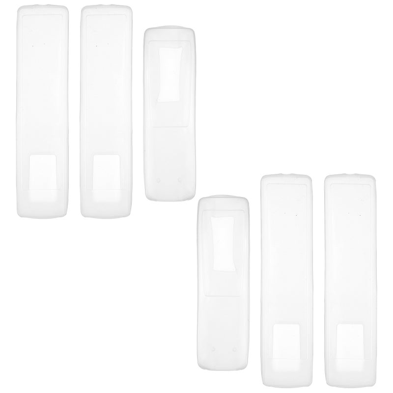 6Pcs Transparent Silicone Remote Control Protective Case for Television and Air Conditioner Remotes - Image 1