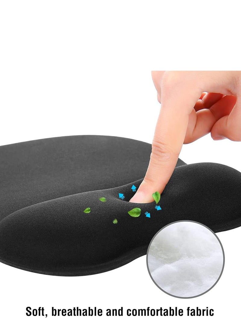 Digipace Ergonomic Mouse Pad with Gel Wrist Support, Comfortable Mousepad with Smooth Wrist Rest Surface and Non-Slip PU Base for Pain Relief, Computer, Laptop, Office & Home, 9.4 x 8.1 in, Black Color  - Image 2