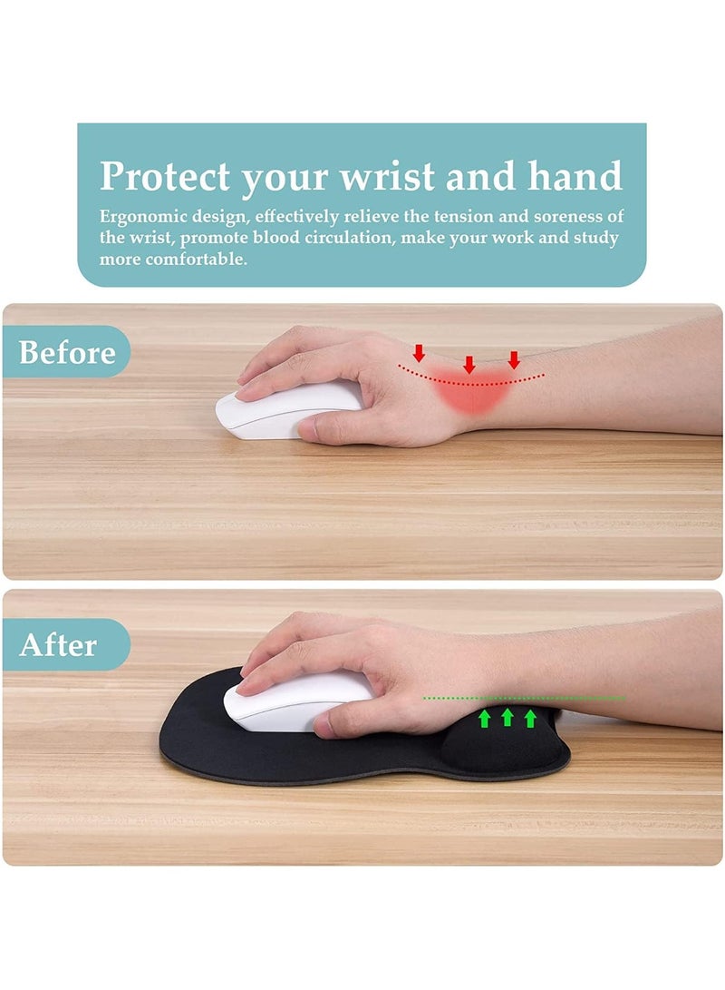 Digipace Ergonomic Mouse Pad with Gel Wrist Support, Comfortable Mousepad with Smooth Wrist Rest Surface and Non-Slip PU Base for Pain Relief, Computer, Laptop, Office & Home, 9.4 x 8.1 in, Black Color  - Image 4