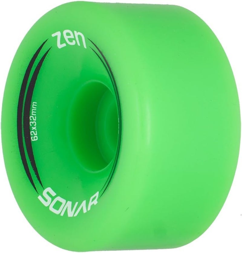 Riedell Zen Wheels - Quad Roller Skate Wheels - 4 Pack of 32mm x 62mm 85A Wheels - Image 1