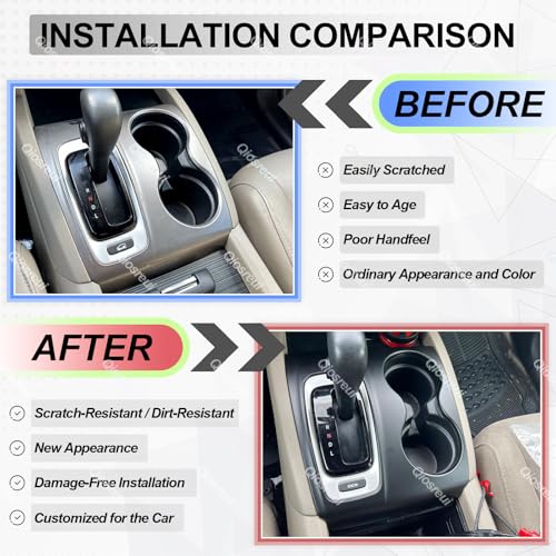 Qiosreui Gear Shift Panel Cover for Honda Pilot 2016-2020/ Honda Ridgeline 2017-2020, Gear Shift Knob Console Panel Trim, ABS Center Console Cup Holder Frame Anti-Scratch Protector Accessories (Matte Black) - Image 4