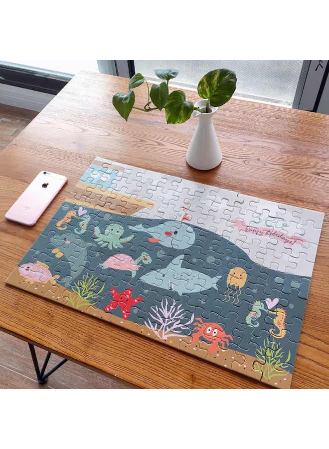 Pinwheel Children's Early Education Toys Puzzle Paper World Eight Canned Puzzle Intelligence Toys Wholesale-Color:108 Pieces Puzzle Underwater World - Image 3