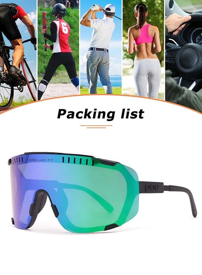 POC 4 Lenses Cycling Glasses Bicycle Sun Glasses Polarized Sport Sunglasses Mountain Road Bike Goggles Cycling Glasses Mountain Road Bicycle Eyewear Women Men Run Fishing Riding Sport Sunglasses Goggles - Image 5