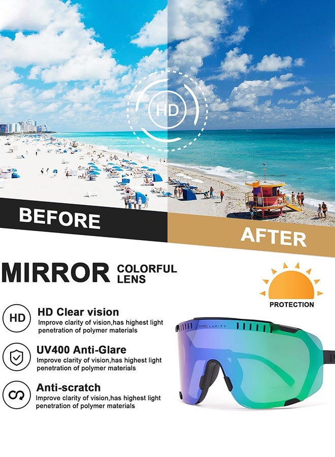 POC 4 Lenses Cycling Glasses Bicycle Sun Glasses Polarized Sport Sunglasses Mountain Road Bike Goggles Cycling Glasses Mountain Road Bicycle Eyewear Women Men Run Fishing Riding Sport Sunglasses Goggles - Image 4