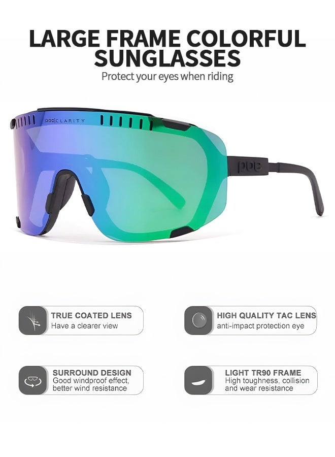 POC 4 Lenses Cycling Glasses Bicycle Sun Glasses Polarized Sport Sunglasses Mountain Road Bike Goggles Cycling Glasses Mountain Road Bicycle Eyewear Women Men Run Fishing Riding Sport Sunglasses Goggles - Image 2