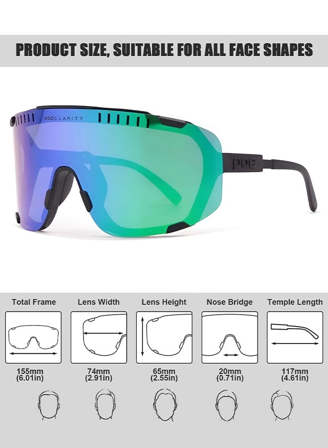 POC 4 Lenses Cycling Glasses Bicycle Sun Glasses Polarized Sport Sunglasses Mountain Road Bike Goggles Cycling Glasses Mountain Road Bicycle Eyewear Women Men Run Fishing Riding Sport Sunglasses Goggles - Image 3