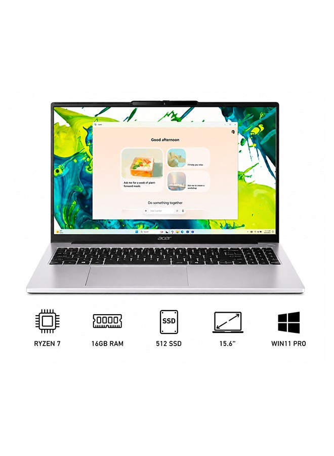 أيسر لابتوب أسباير لايت (نسخة محدثة) بشاشة 15.6 بوصة بدقة Full HD (1920x1080) ومعالج Ryzen 7 5825U/16GB RAM DDR4/512GB SSD/Windows 11/رسومات AMD Radeon - Image 1