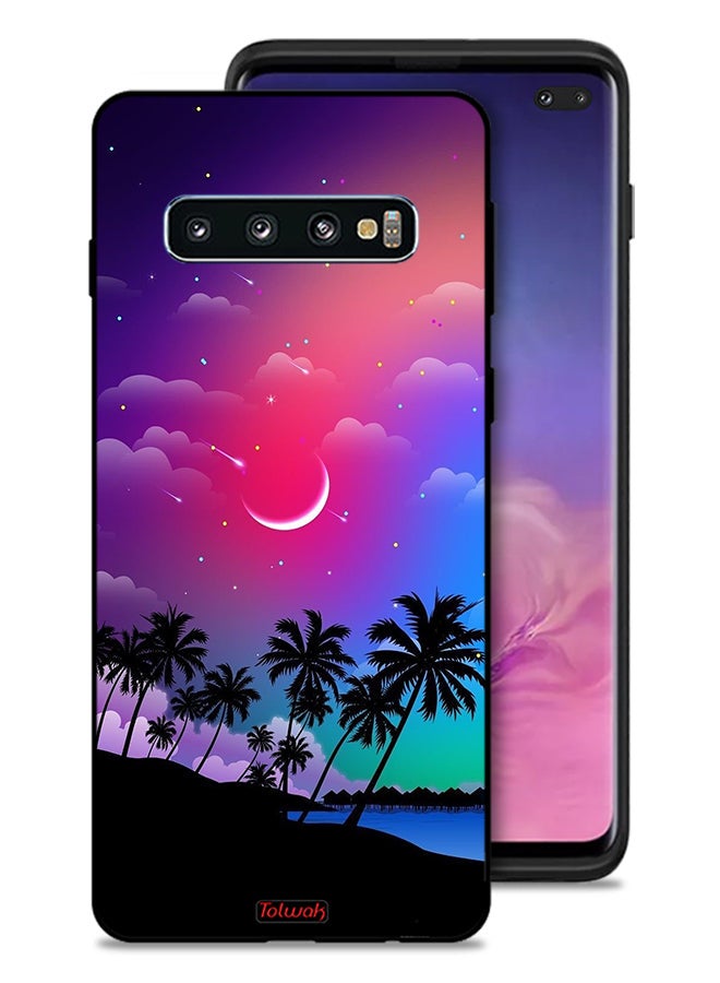 Tolwak Samsung Galaxy S10 Plus Protective Case Cover Moon In Night Art - Image 1