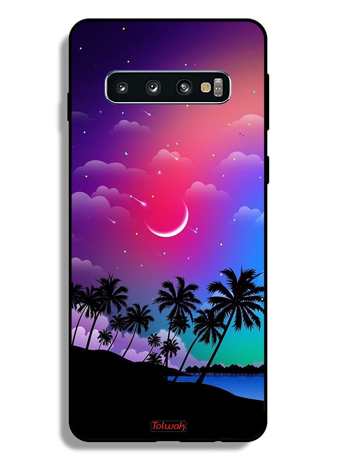 Tolwak Samsung Galaxy S10 Plus Protective Case Cover Moon In Night Art - Image 2
