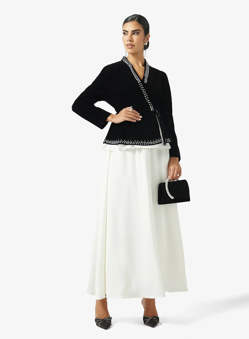 Khizana  Contrast Toned Tp[ & Skirt Set for Women | Best Price UAE
