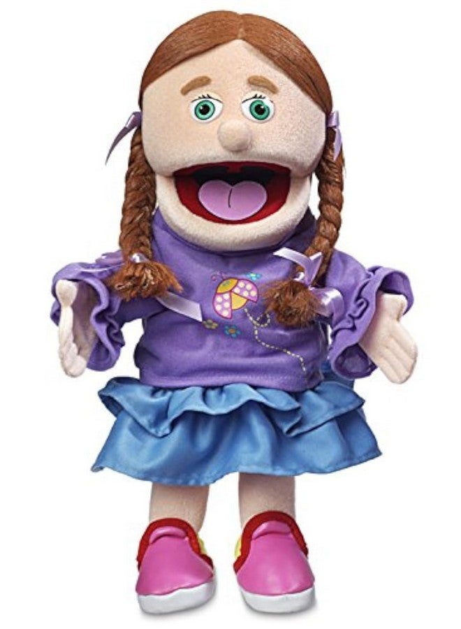 Silly Puppets 14" Amy, Peach Girl, Hand Puppet - Image 1