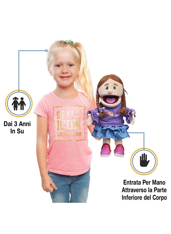 Silly Puppets 14" Amy, Peach Girl, Hand Puppet - Image 4