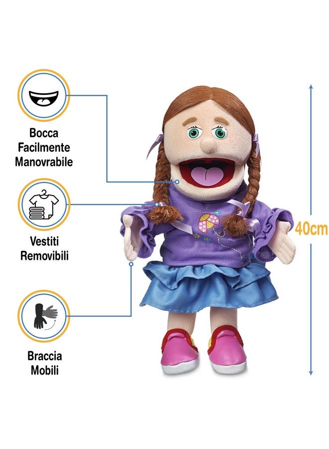 Silly Puppets 14" Amy, Peach Girl, Hand Puppet - Image 5