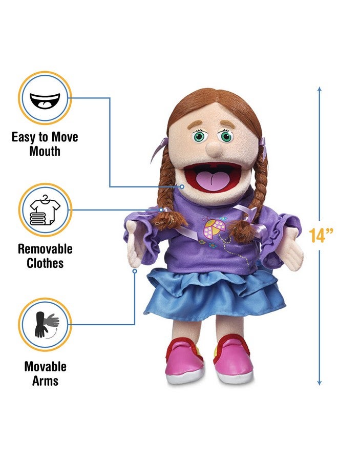 Silly Puppets 14" Amy, Peach Girl, Hand Puppet - Image 3