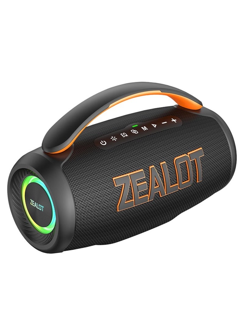 ZEALOT P12 120W Bluetooth Speaker Waterproof IPX7 Outdoor Loud Stereo Booming Bass Subwoofer 8000mAh Battery 28 Hours Playtime Compatible With Smartphone/Tablet/Laptop/PC/TV Support 3.5mm AUX/TF Card/USB Stick Playback - Image 2