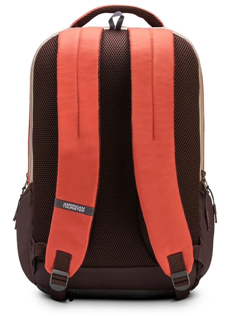 American Tourister Red Mate 2.0 Backpack, 31L Capacity, Polyester, Dusty Red|Antimicrobial Lining|Rain Cover|Ergo Back & Shoulder|Bottle Holder|15.6" Laptop Compartment - 1 Year International Warranty  | Best Price UAE