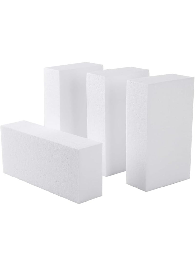 كرافت ماجيك ٤ قطع من قوالب الفوم الحرفية | ٨×٤×٢ بوصة | مستطيل من الفوم البوليسترين | ثيرموكول | ستايروفوم | للنحت الفني | تنسيقات الزهور | النمذجة | فنون وحرف يدوية | مدرسة ومكتب ومنزل - Image 1