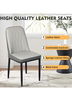 ALMUFARREJ 2 Modern Faux Leather High Back Dining Chair  - Image 3