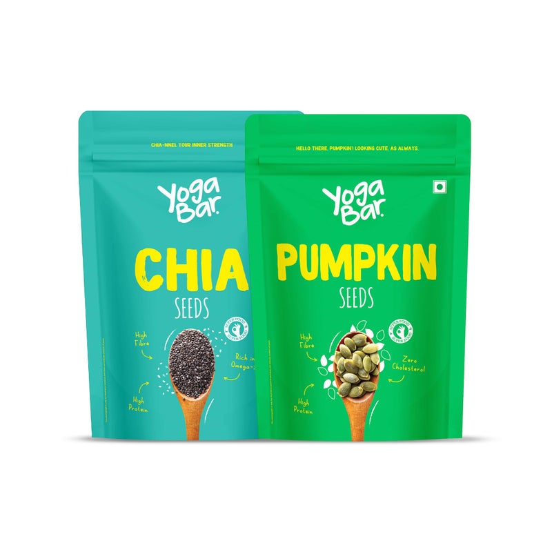 Yogabar Chia Seeds and Pumpkin Seeds Combo Pack 1Kg (500g*2, Pack of 2) - Image 5