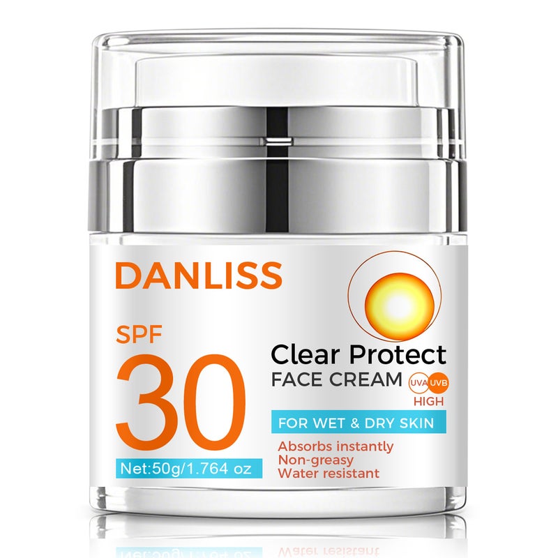 دانليس كريم واقٍ للوجه من دانليس، عبوة 50 جم، بعامل حماية SPF30 - خفيف الوزن، غير دهني، مقاوم للماء - Image 5