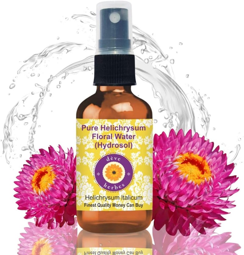 Deve Herbes Pure Helichrysum Floral Water Hydrosol Helichrysum Italicum Natural Therapeutic Grade for Skin 50ml 169 oz
