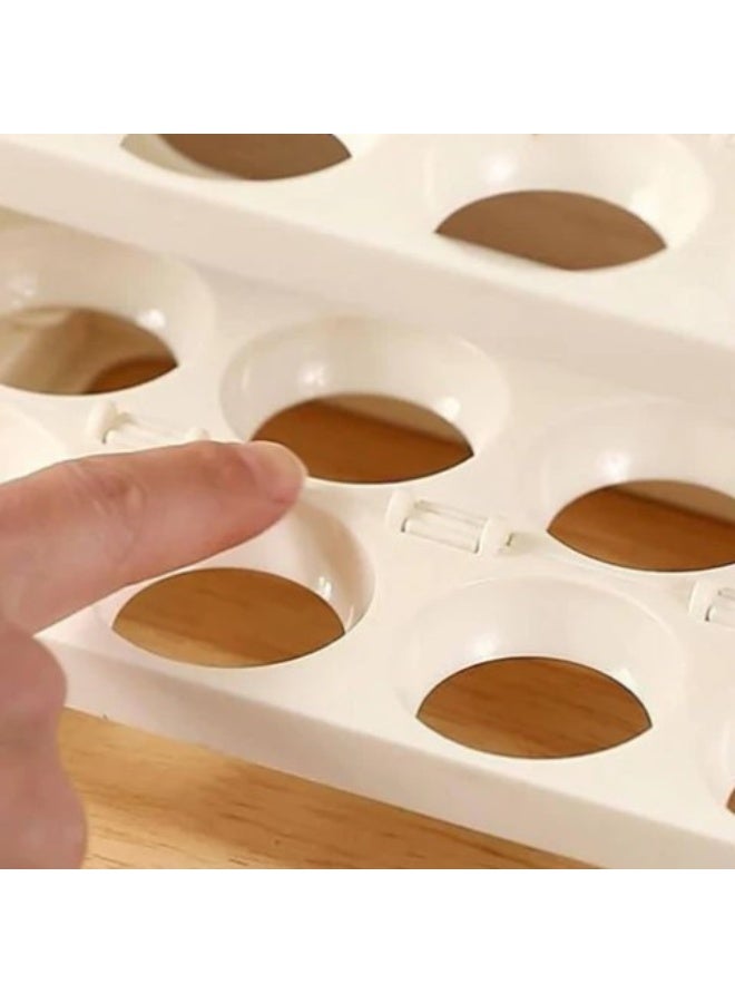 علبة تخزين البيض بـ 3 أدوار قابلة للطي – تسع حتى 24 بيضة – موفرة للمساحة ومناسبة للثلاجة - Image 3