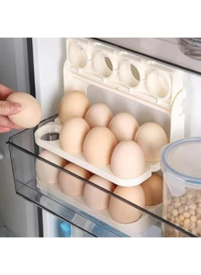 علبة تخزين البيض بـ 3 أدوار قابلة للطي – تسع حتى 24 بيضة – موفرة للمساحة ومناسبة للثلاجة - Image 5