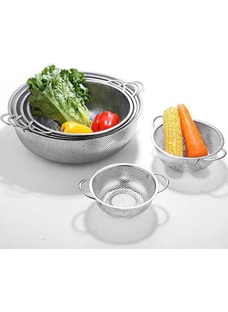 ECVV 6-Piece Stainless Steel Mesh Strainer Set with Handles And Base - Image 3