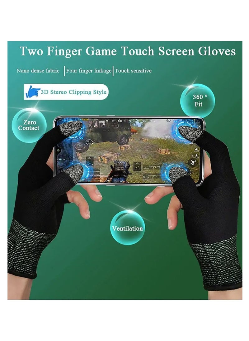 Gaming Gloves Sweatproof Breathable Touch Finger Gloves For Mobile Games Black - Image 2