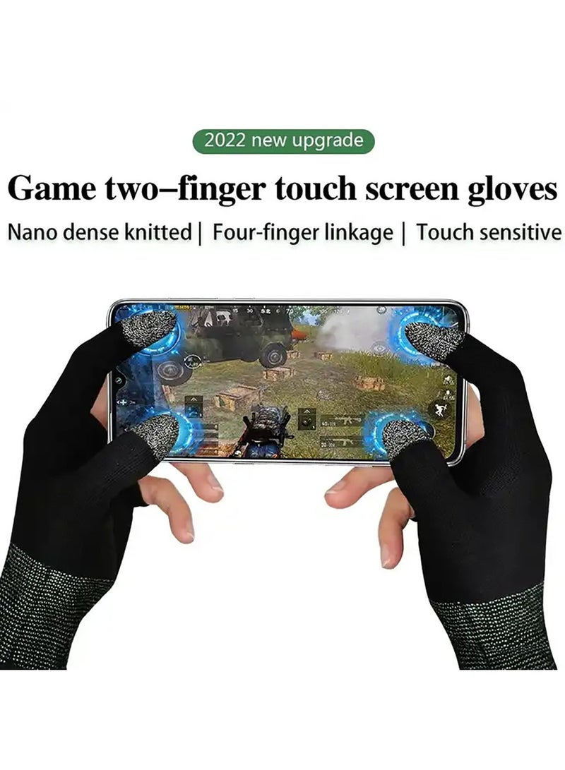 Gaming Gloves Sweatproof Breathable Touch Finger Gloves For Mobile Games Black - Image 3