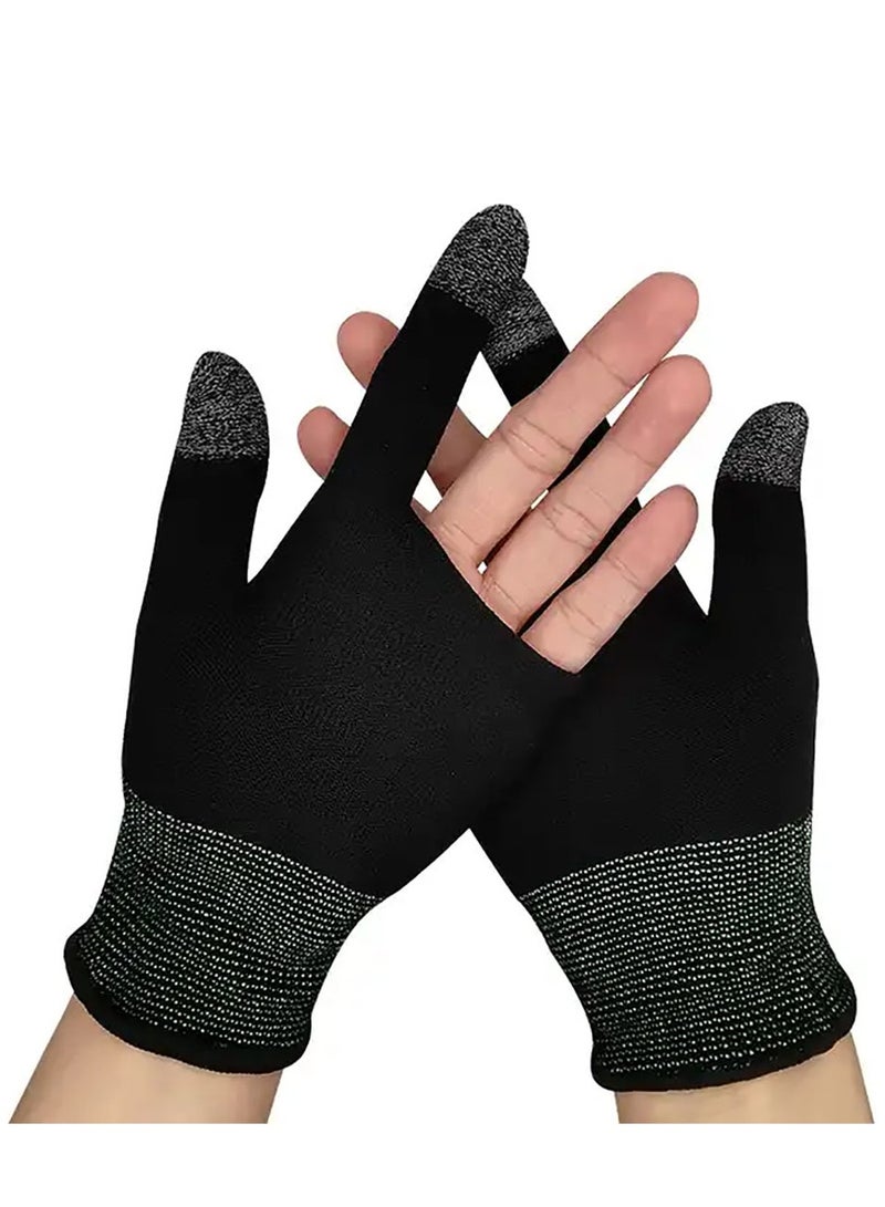 Gaming Gloves Sweatproof Breathable Touch Finger Gloves For Mobile Games Black - Image 1