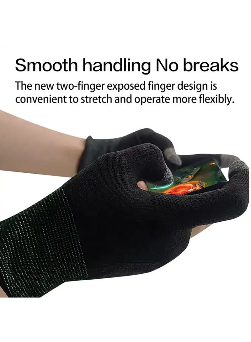 Gaming Gloves Sweatproof Breathable Touch Finger Gloves For Mobile Games Black - Image 4