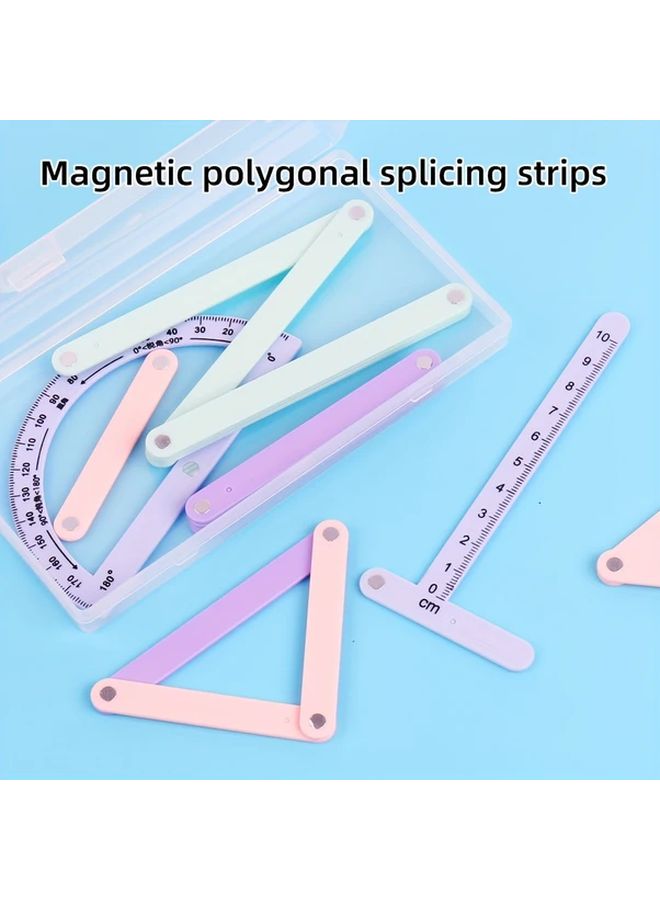 18 Pcs Magnetic Geometry Learning Set With Protractors For Math Shape Exploration - Image 5