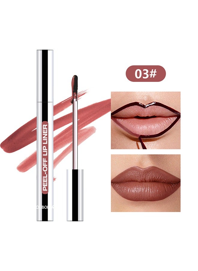 أوليبولا قشر قبالة بقعة محدد الشفاه ، محدد الشفاه تقشير الشفاه مع لمسة نهائية غير لامعة ، بقعة الشفاه طويلة الأمد تقشير الشفاه مقاومة للماء ممتلئ حتى لون الشفاه محدد الشفاه ، مجموعة بقع الشفاه الطبيعية الفورية (# 03) - Image 1