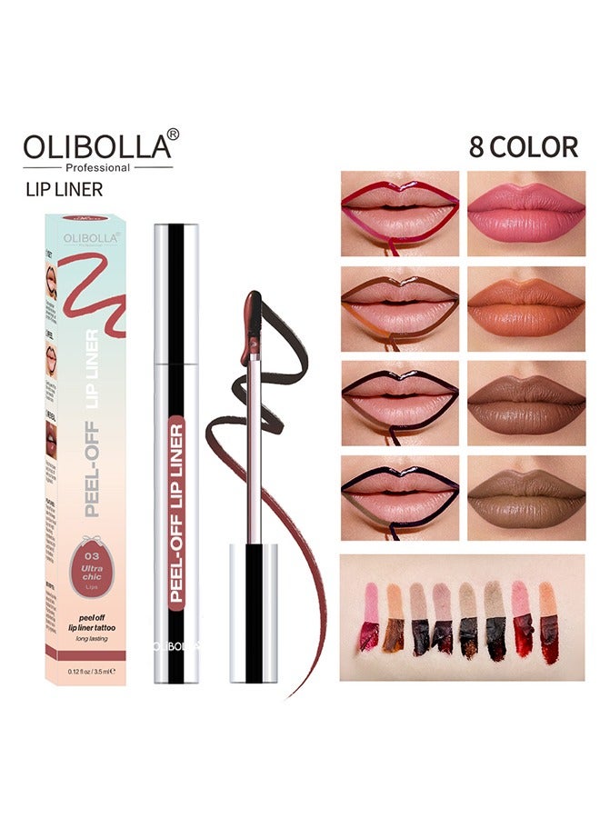 أوليبولا قشر قبالة بقعة محدد الشفاه ، محدد الشفاه تقشير الشفاه مع لمسة نهائية غير لامعة ، بقعة الشفاه طويلة الأمد تقشير الشفاه مقاومة للماء ممتلئ حتى لون الشفاه محدد الشفاه ، مجموعة بقع الشفاه الطبيعية الفورية (# 03) - Image 2